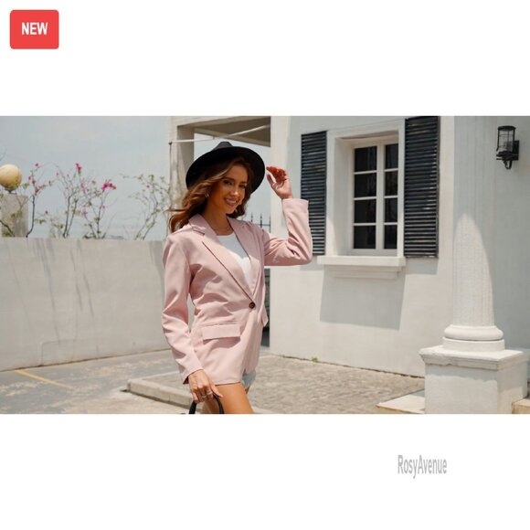 Women's Casual Blazer Long Sleeve Open Front Work Office Jacket - Picture 7 of 7